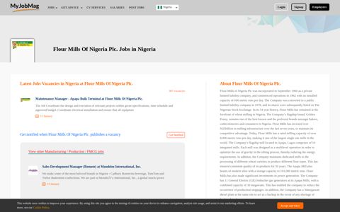 Flour Mills Of Nigeria Plc. Jobs in Nigeria December 2020 ...