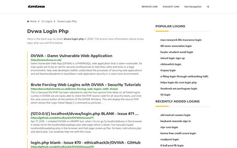 Dvwa Login Php ❤️ One Click Access