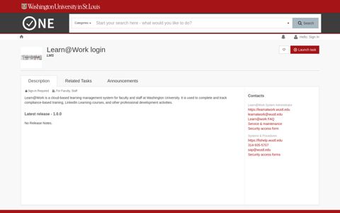 Learn@Work login (LMS) | ONE