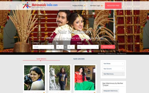 Nair Matrimony - Hindu Nair Matrimonial, Nair Marriage Brides ...