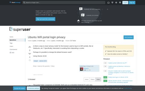 Ubuntu Wifi portal login privacy - Super User