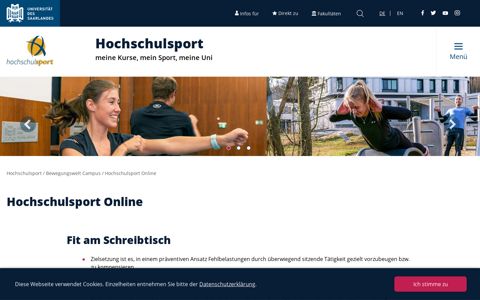 Hochschulsport Online | Universität des Saarlandes