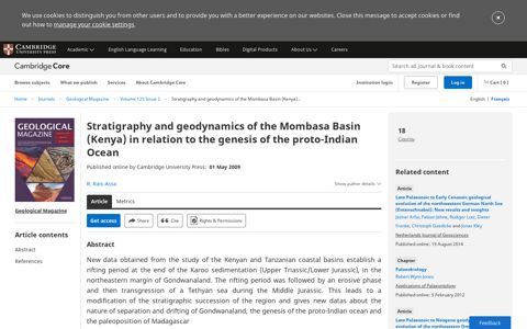 Stratigraphy and geodynamics of the Mombasa Basin (Kenya ...