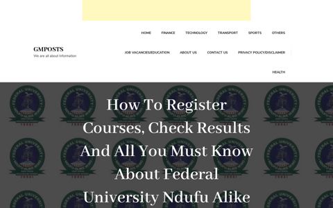 How To Register Courses, Check Results And All You Must ...