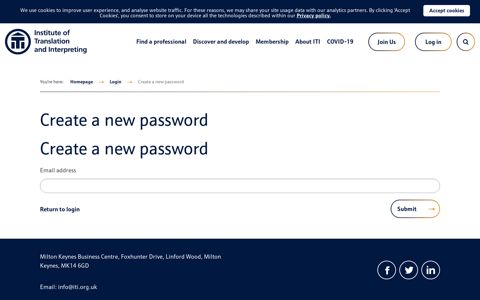 Create a new password - Institute of Translation and Interpreting