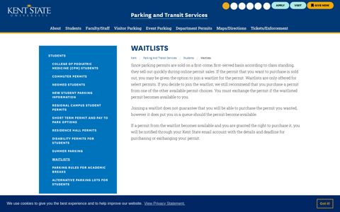 Waitlists | Kent State University