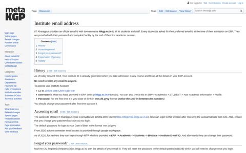 Institute email address - Metakgp Wiki