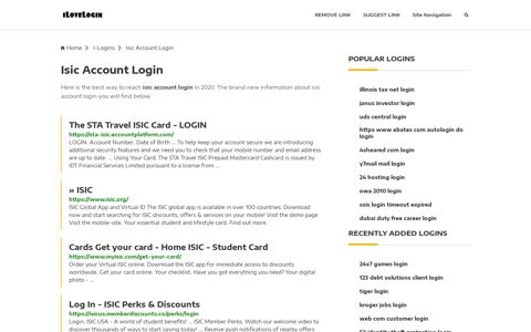 Isic Account Login ❤️ One Click Access - iLoveLogin