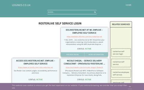 rosterlive self service login - General Information about Login
