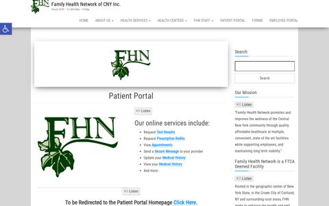 Patient Portal - Family Health Network Of CNY Inc.