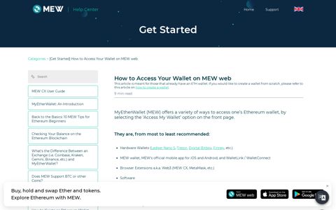 How to Access Your Wallet on MEW web | MyEtherWallet ...