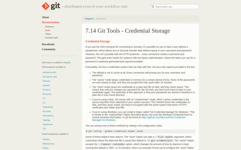 Credential Storage - Git