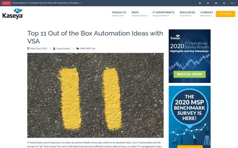 Top 11 Out of the Box Automation Ideas with VSA | Kaseya