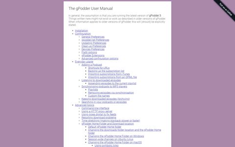 The gPodder User Manual