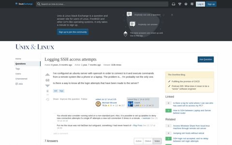 Logging SSH access attempts - Unix & Linux Stack Exchange