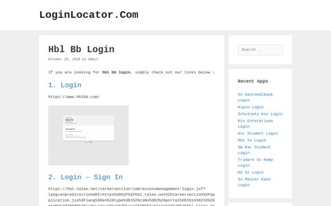 Hbl Bb Login - LoginLocator.Com