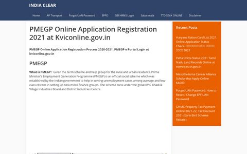 PMEGP Online Application Registration 2020 | PMEGP e ...
