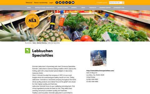 Lebkuchen Specialties - Specialty Food Association