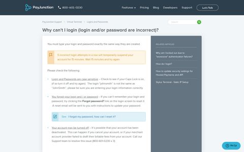 Why can't I login (login and/or password are incorrect ...