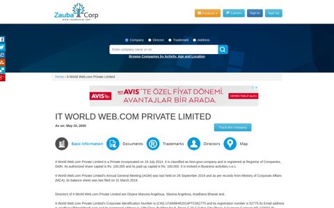 IT WORLD WEB.COM PRIVATE LIMITED - Company ...