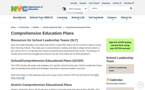 Comprehensive Education Plans - Schools.nyc.gov