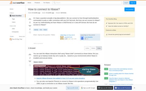 How to connect to hbase? - Stack Overflow