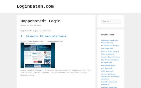 Hoppenstedt - Bisnode Firmendatenbank - LoginDaten.com