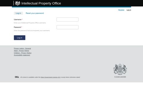 Log in | Intellectual Property Office