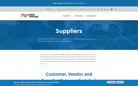 Suppliers - Noble Energy