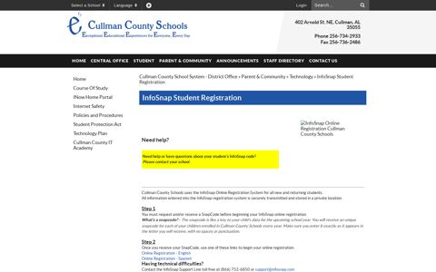 InfoSnap Student Registration - Cullman County School ...