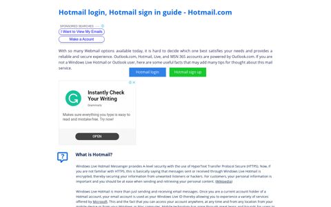 Hotmail login, Msn Hotmail sign in guide - Hotmail.com - Scalar