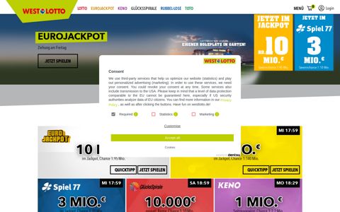 Lotto online spielen – staatlich, sicher bei WestLotto.de ...