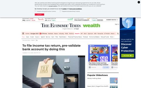 ​Login to e-filing portal - To file income tax return, pre-validate ...