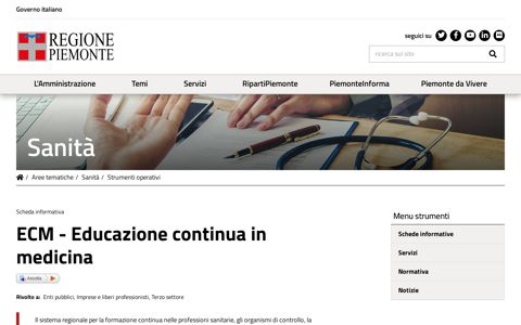 ECM - Educazione continua in medicina | Regione Piemonte