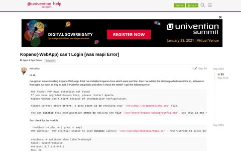 Kopano(-WebApp) can't Login [was mapi Error] - Apps & App ...