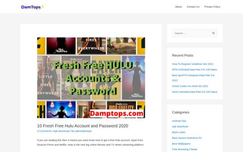 10 Fresh Free Hulu Account And Password 2020 - Damtops.com