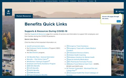 Benefits Quick Links | VIU Employees | Vancouver Island ...
