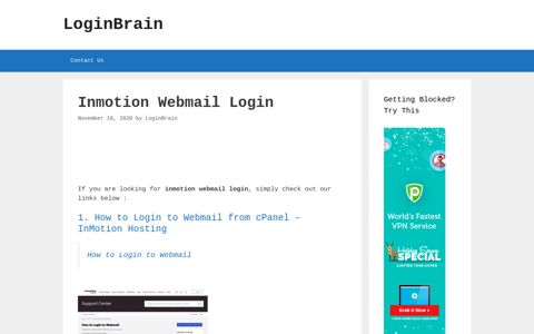 Inmotion Webmail How To Login To Webmail From Cpanel ...