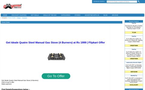 Recharge Coupons | Get Ideale Quatre Steel Manual Gas ...