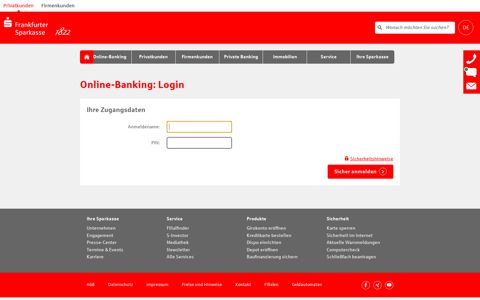 Login Online-Banking - Frankfurter Sparkasse