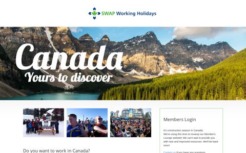 Work in Canada with SWAP Working Holidays
