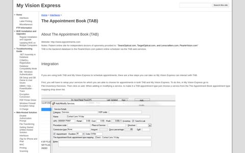 The Appointment Book (TAB) - My Vision Express - Google Sites