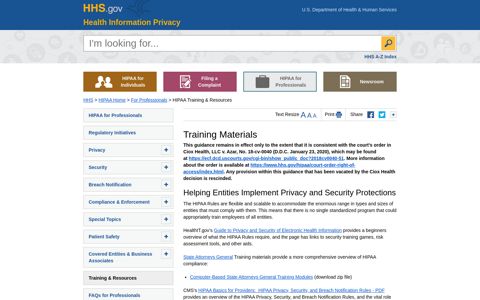 HIPAA Training and Resources | HHS.gov