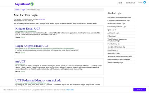 Mail Ucf Edu Login Knights Email UCF - https://extranet.cst.ucf ...