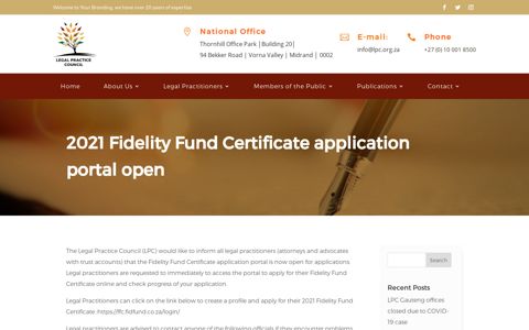 2021 Fidelity Fund Certificate application portal open | Legal ...