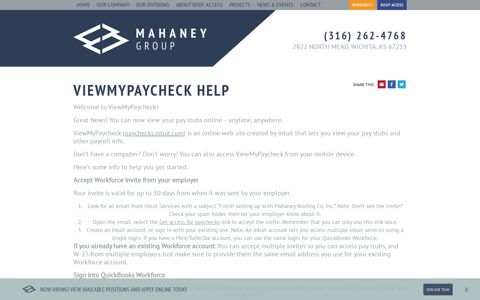 ViewMyPaycheck Help | Mahaney Group