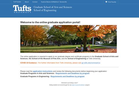 Welcome to the online graduate application portal!