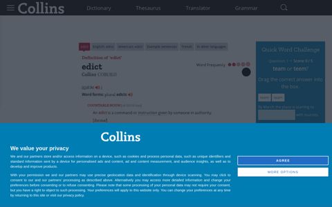 Edict definition and meaning | Collins English Dictionary