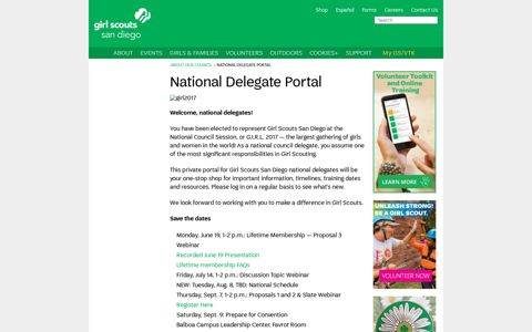 National Delegate Portal - Girl Scouts San Diego