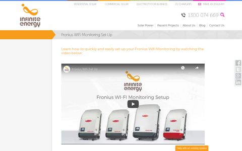 Fronius WiFi Monitoring Set Up | Support | Infinite Energy